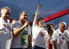 Demerval Lobão-PI; prefeito Júnior Carvalho recebe o governador Rafael Fonteles na reta final de campanha 